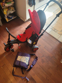 New toddler bike and portable booster seat