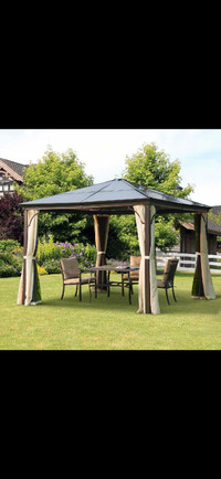 10 x 10 ft Hard Top Gazebo Canopy Heavy Duty Shelter Sun Shade