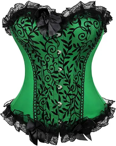 Floral Lace Overlay Trim Satin Corset Top *BRAND NEW, View more