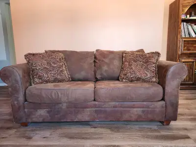 Excellent condition. The cushion covers have been washed and the whole piece has been sanitized with...