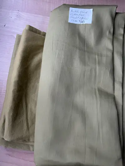 King flat sheet with 2 pillowcases, 100% cotton olive colour, View more