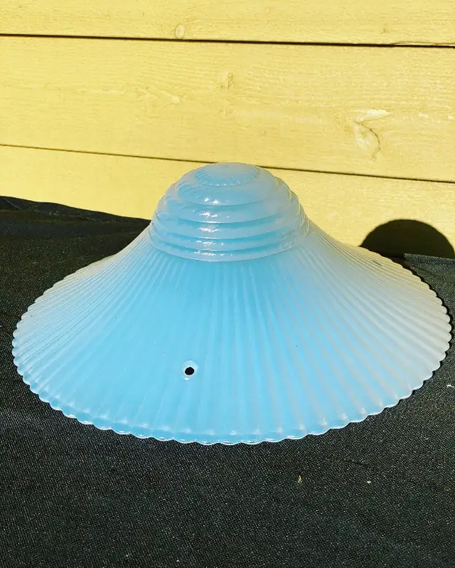 GLOBE GLASS ART DECO VINTAGE CEILING LAMP BLUE62864363083138124