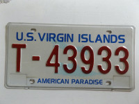 ORIGINAL RARE U.S. VIRGIN ISLANDS LICENSE PLATE T-43933