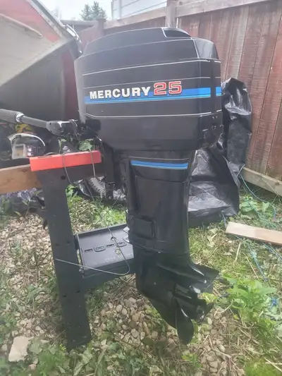 Best deal around on basically like new 25hp Mercury outboard motor with ridiculously low low hours f...