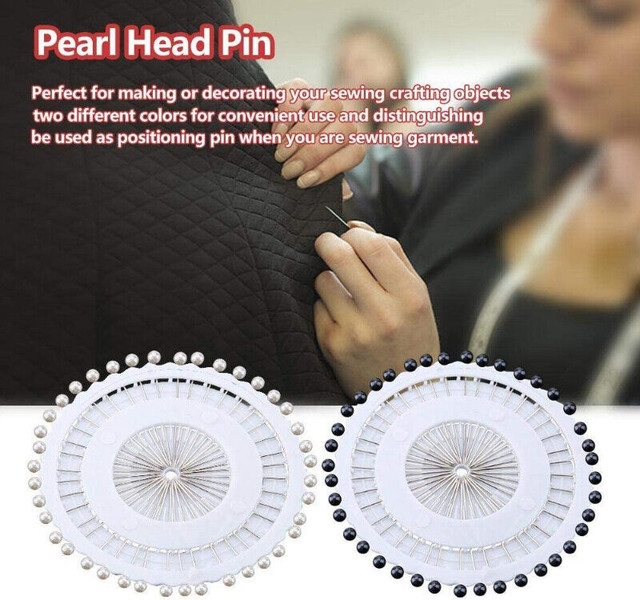 Rockyin 5 Sets White Black Pearl Head Pins Needle Fixation Tool in Hobbies & Crafts in Kitchener / Waterloo - Image 2
