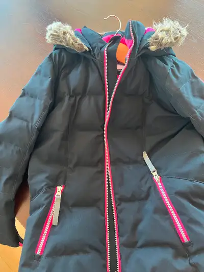 Synthetic spyder Down black Jacket Girls size 10 Manteau spyder fille noire taille 10