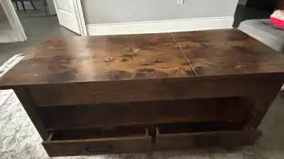 Folding Centre Table with Drawers, View more