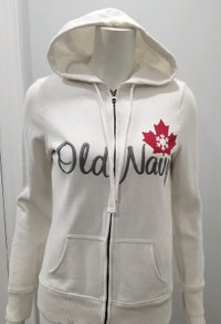 NWOT - Women's Old Navy White Zip Up Hoodie Size S