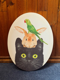Cat, Bunny & Bird Painting