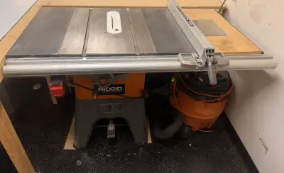 Ridgid Table Saw with Shop Vac - $650, View more
