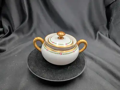 L. Bernardaud & Cie Limoges Porcelain Lidded Sugar Bowl, View more
