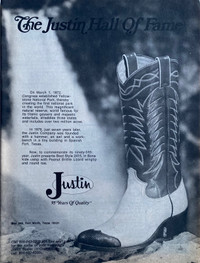 1975 Justin Boot Style 2415 Original Ad 