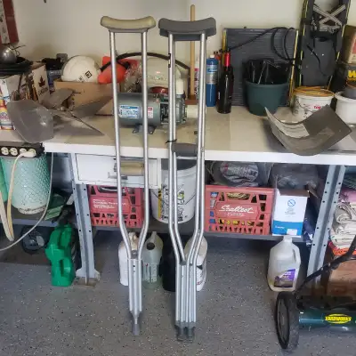 Wooden crutches for persons 4'10" to 5'8" - available for $30 just like new Also one set of taller a...