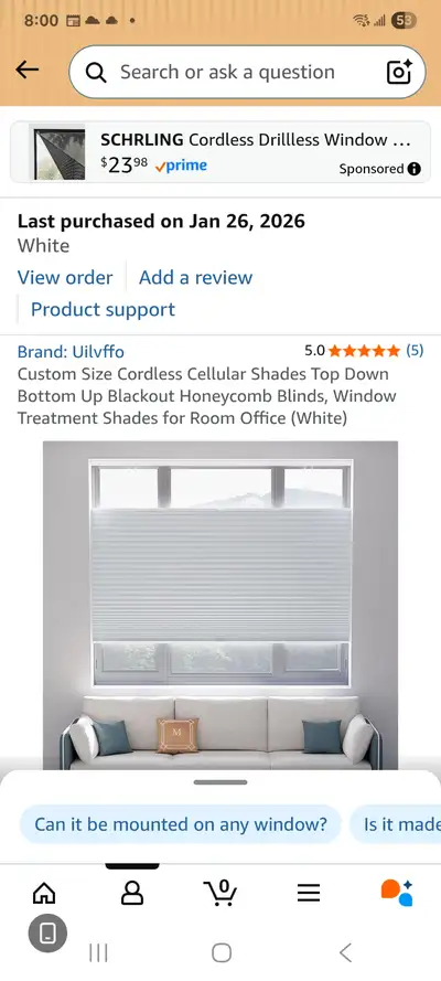 White HoneyComb blinds. Brand new!, View more
