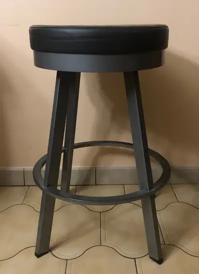 Amisco Swice Swivel Metal Barstool, 30”Magnetite, View more