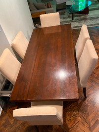 Solid wood Dining room table and chairs