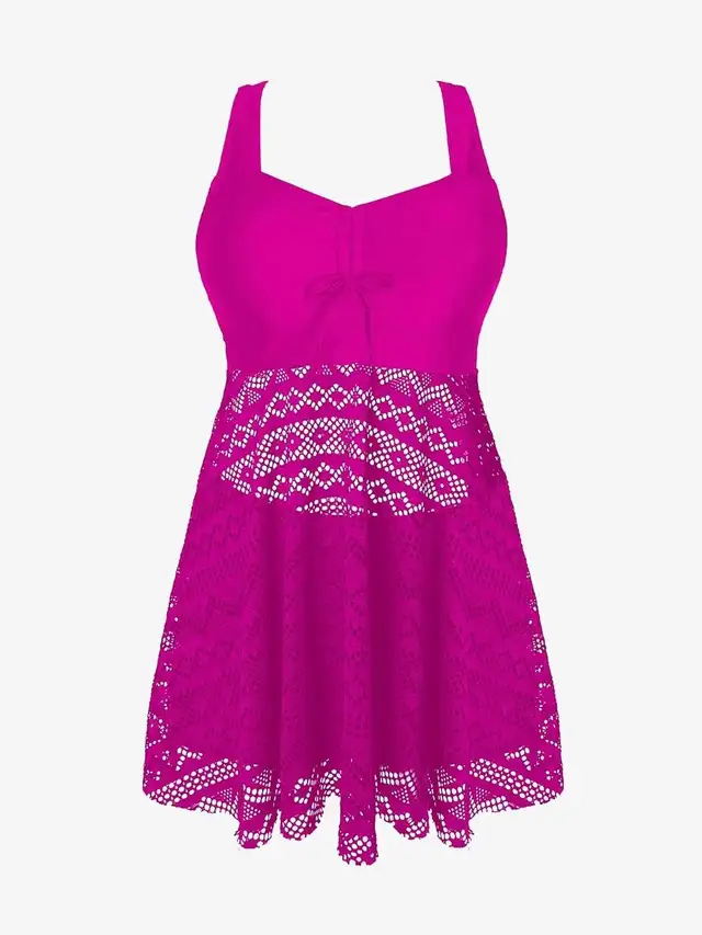NEW Magenta Pink Lace 2pc Tankini Swimsuit w/Boy Shorts in Women's - Other in Edmonton - Image 3