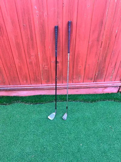 Two golf clubs, These clubs are great for beginners, $15 each, View more