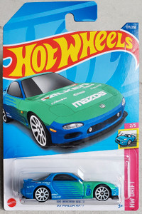 Hot Wheels '95 ,MAZDA RX-7 HW DRIFT 177/250 BLUE/GREEN