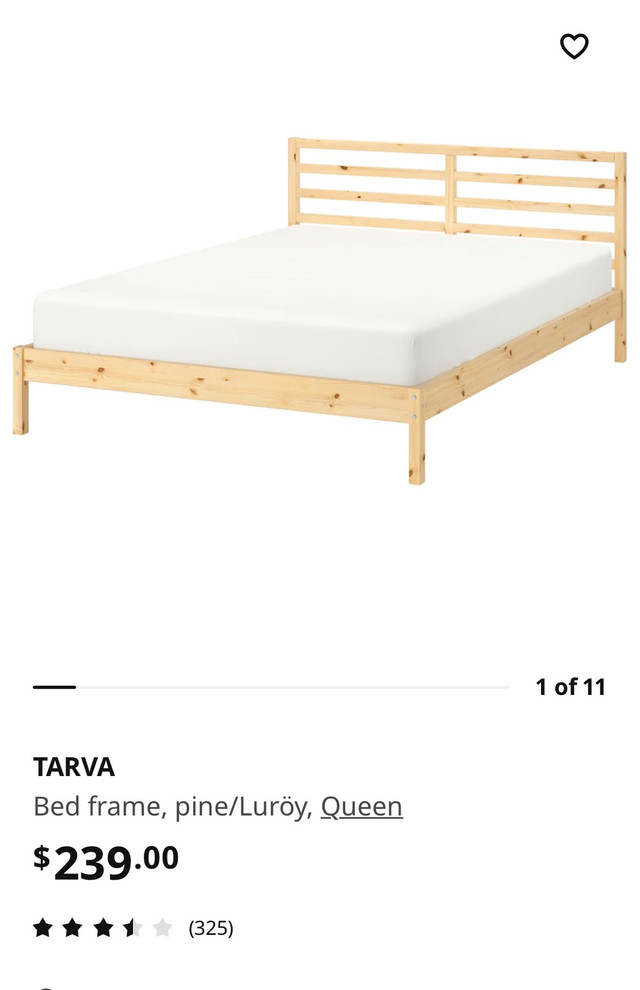 Ikea Queen Tarva bedframe with slats Beds & Mattresses Ottawa Kijiji
