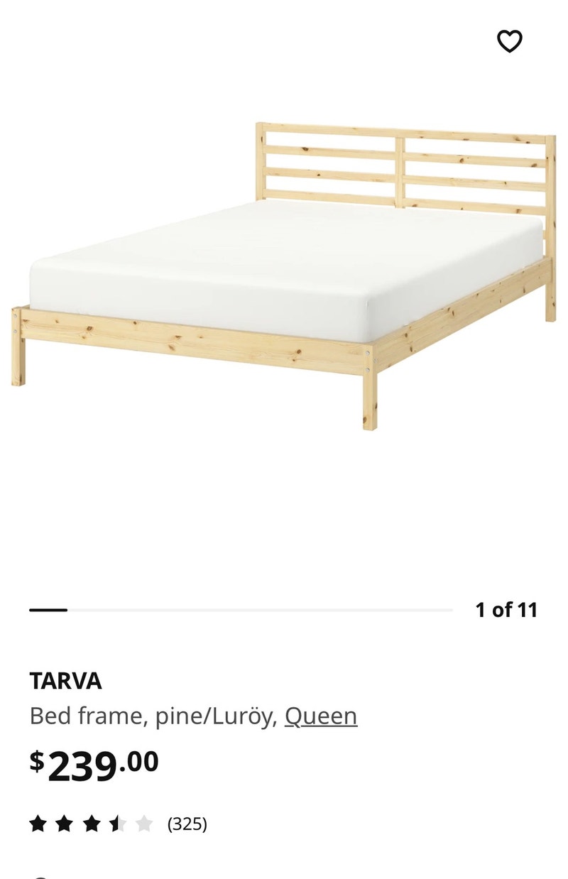 Ikea Queen Tarva bedframe with slats Beds & Mattresses Ottawa Kijiji