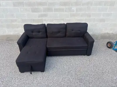 Black Sectional Sofa bed with Storage - Free Delivery, View more
