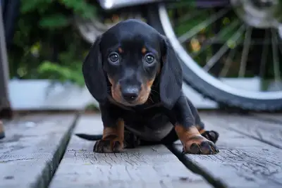 SOLD!  Dachshund puppy miniature smooth hair, View more