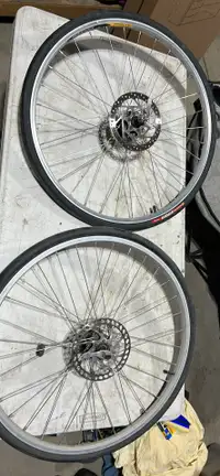 Bike rims with slicks and discs