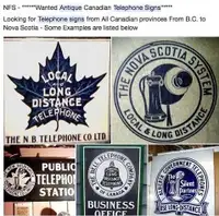 Wanted: Antique \ Vintage - Canadian Telephone Signs
