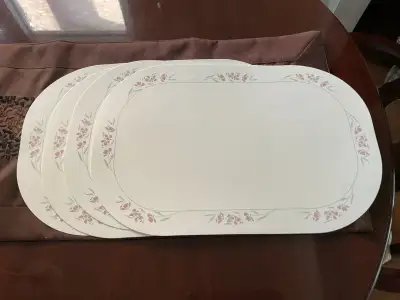 NEW4CORELLE PINK TRIO PATTERN CORNING VINYL REVERSIBLE PLACEMATS, View more