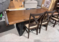 Just In! Save! Manufactured Live Edge Dining Set!