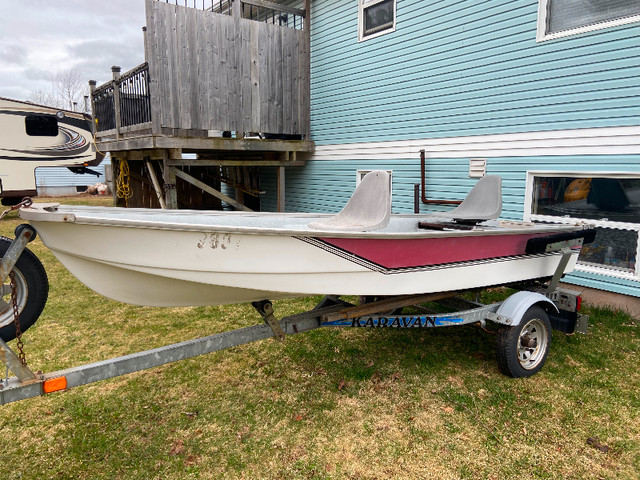 Boat, trailer and motor in Powerboats & Motorboats in Charlottetown