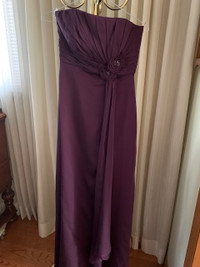 Beautiful plum coloured chiffon dress for wedding or party