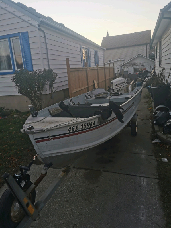 14' Aluminum boat with 25hp Johnson for sale | Powerboats & Motorboats