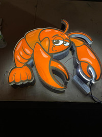 Illuminated ‘’lobster’’ sign for decorative