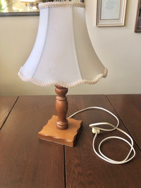 Small Bedside Table Lamp Light Lighting Wood Vintage