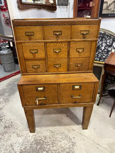 beautiful old oak file cabinet , View more