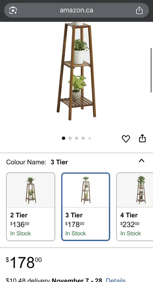 Beautiful bamboo three tiered plant stand in Bookcases & Shelving Units in Edmonton - Image 5