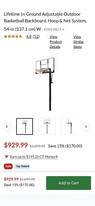 Lifetime basketball hoop/net, View more