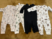 H&M and Carter’s sleepers 4/9M, short, long sleeve onesies 3/6M