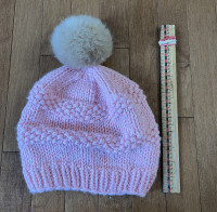 light pink knitted hat