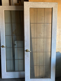 30x80” Interior Wood French Doors with glass insert