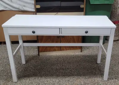 White Two-Drawer Desk, View more