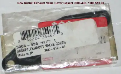 New Suzuki Exhaust Value Cover Gasket 3006-436. Image is photo of actual part in stock. Pickup in th...