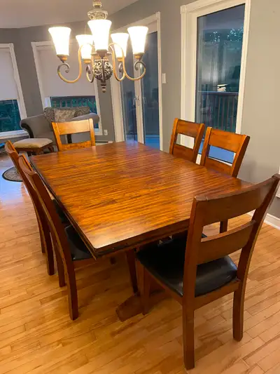 Dining Table, Chairs and Cabinet, almost new, View more