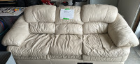 Leather off white couch