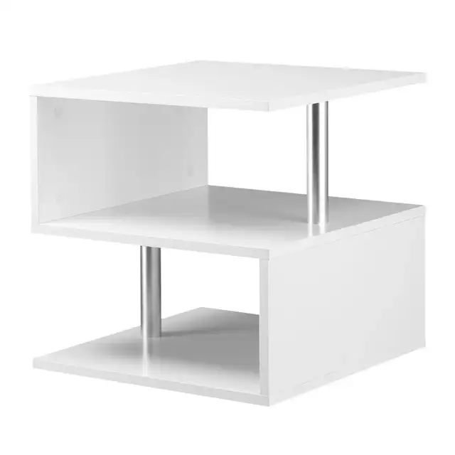 Wooden S Shape End Table 3 Tier Storage Shelves Organizer Living in Other Tables in Markham / York Region - Image 11