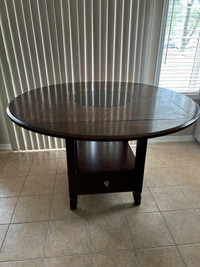 Round and Square Transforming Table With Lazy Susan