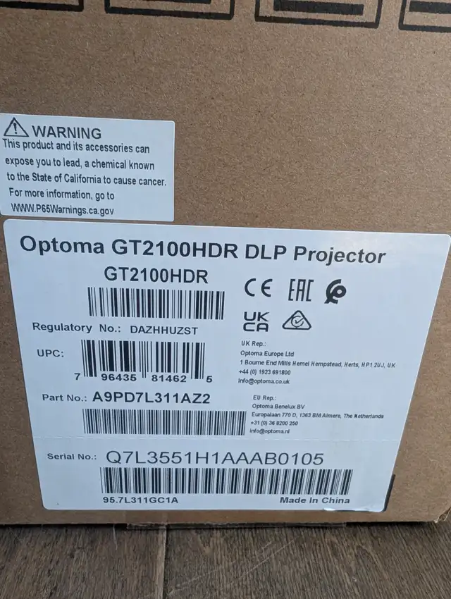 Brand New + Sealed Optoma Short Throw Laser Projector For Sale | Other ...