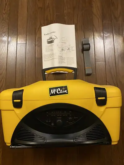 McCain Branded Yellow Cooler w. Built In AM/FM Radio , View more